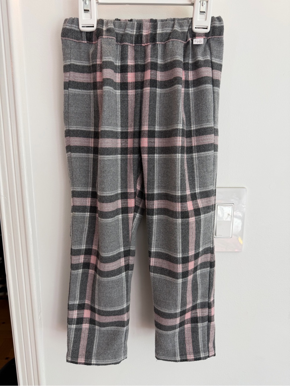 Il Gufo Gray and Pink Plaid Pants